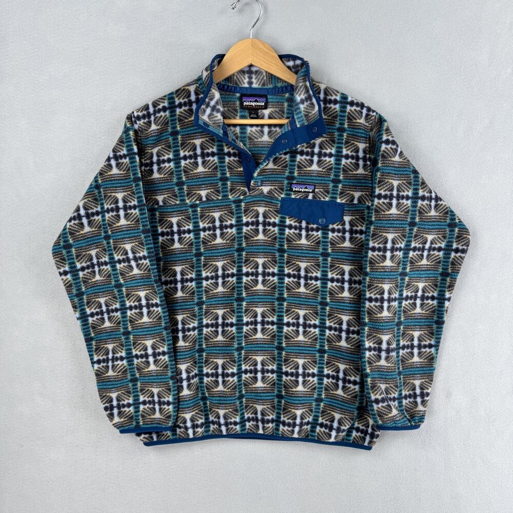Patagonia Synchilla Pullover Womens Large Geometric Snap-T Fleece Long Sleeve
